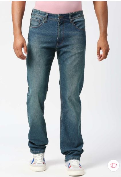 Men Light Fade Straight Fit Jeans