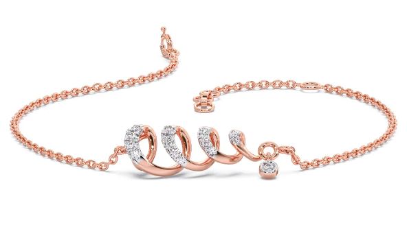 Spiral Grandiose Diamond Chain Bracelet