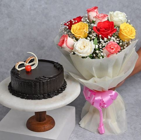 Mix Rose Truffle Cake Combo