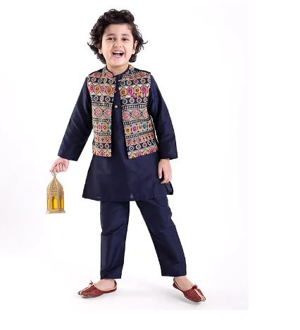 Babyhug Full Sleeves Solid Colour Kurta Payjama Set