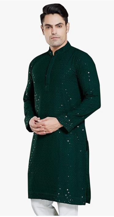 DIVISIVE Men's Embroidered Cotton Kurta
