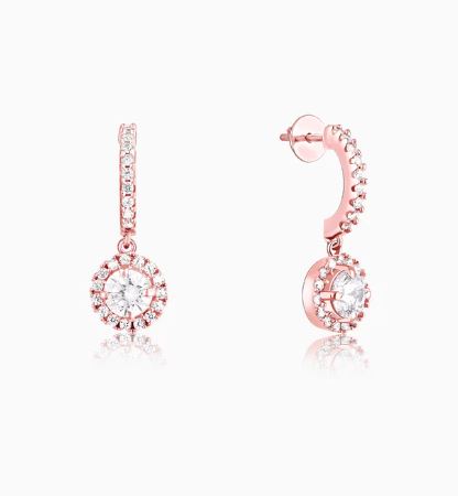 Rose Gold Zircon Drizzle Drop Earrings