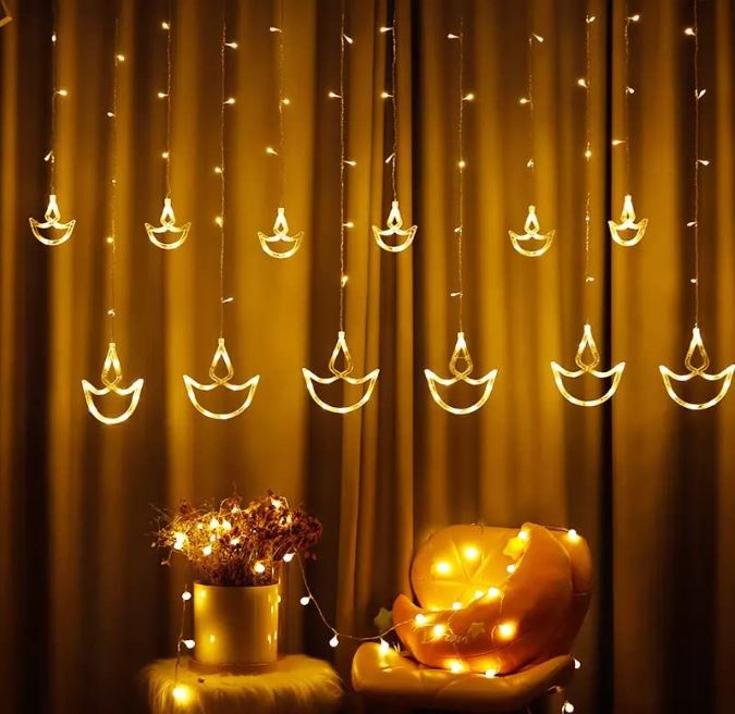 Desidiya Warm White Diya Curtain