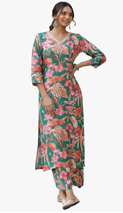 Women's Cotton Blend Regular Kurta
