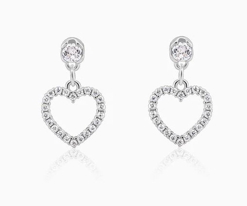 Charming Heart Drop Earrings