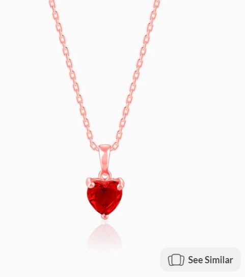 Rose Gold Loving in Red Pendant