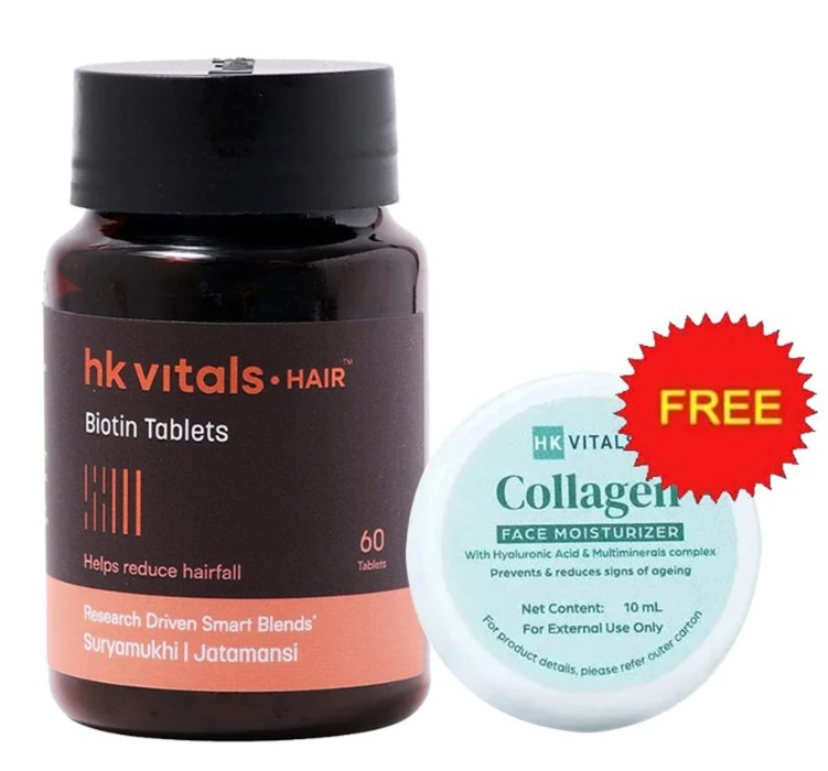 Biotin 90 Tabs with face moisturizer