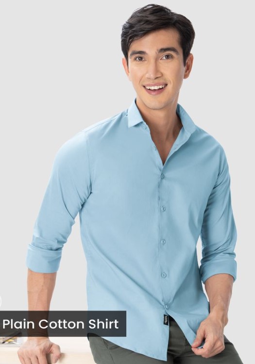Sky Blue Plain Cotton Shirts