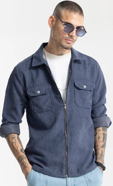 Ribcord Navy Corduroy Overshirt