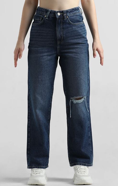 Dark Blue Wide Leg Jeans