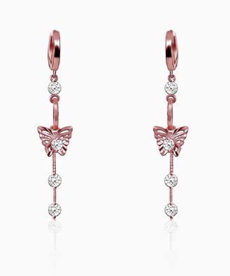 Rose Gold Charming Butterfly Earrings