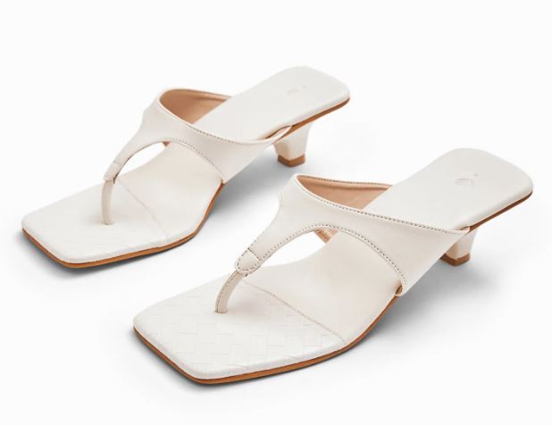 White Strap Kitten Heels