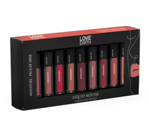 Love Earth Liquid Mousse Miniature Liquid Matte Lipstick - Pack of 9