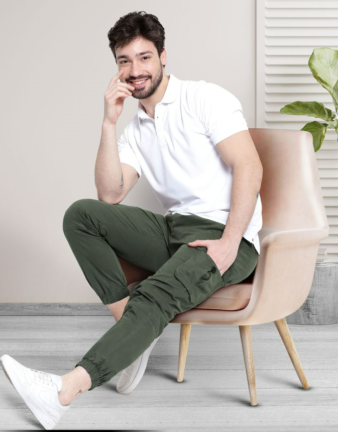 Crocodile Green Dual Pocket Cargo Joggers