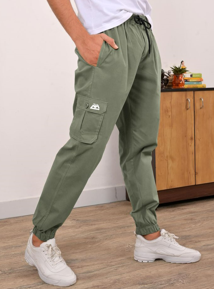 Sage Green Cargo Men Jogger Pants