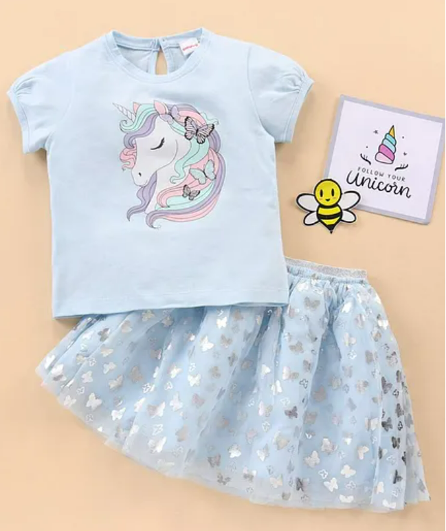 Short Sleeves Top & Skirt Set