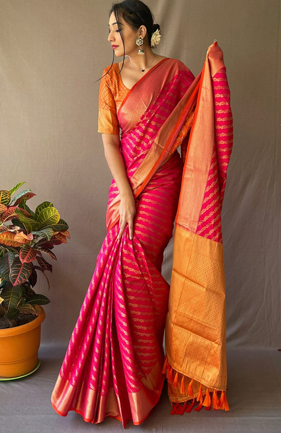 Hot Pink Patola Saree