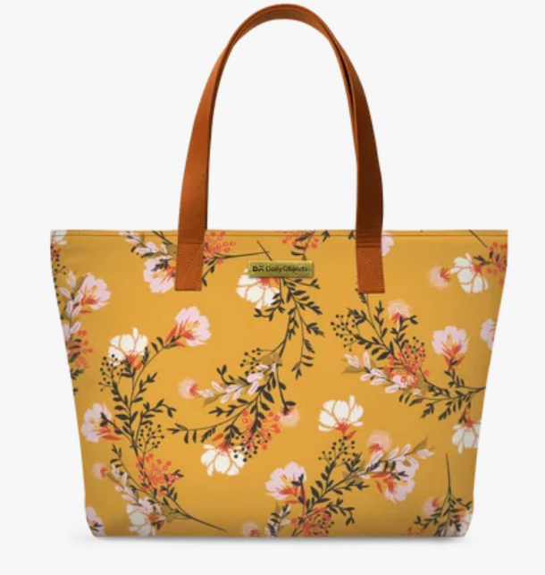 Mustard Flowers Fatty Tote Bag