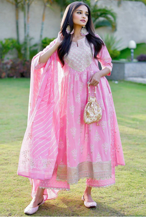 Anarkali Suit Set With Palazzos