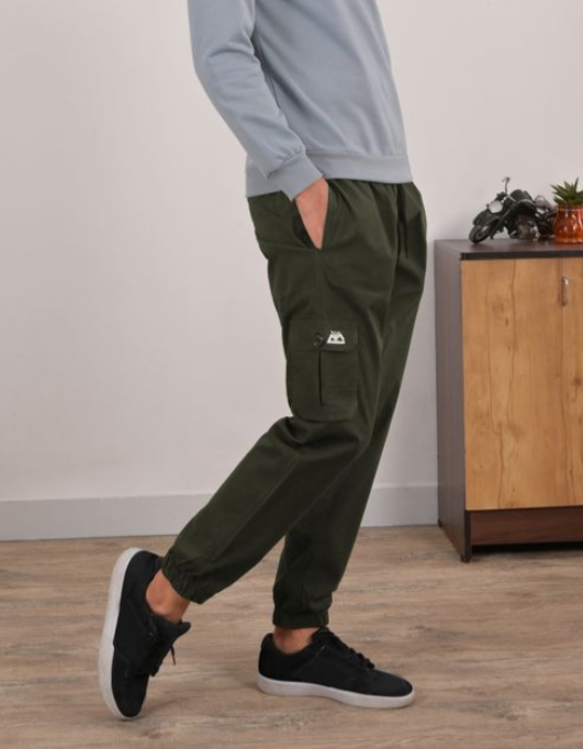 Army Green Cargo Men Jogger Pants