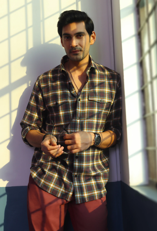 Brown Flannel Regular Fit Men's Shirt