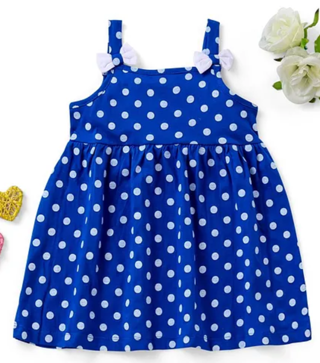 Bow Applique & Polka Dots Print