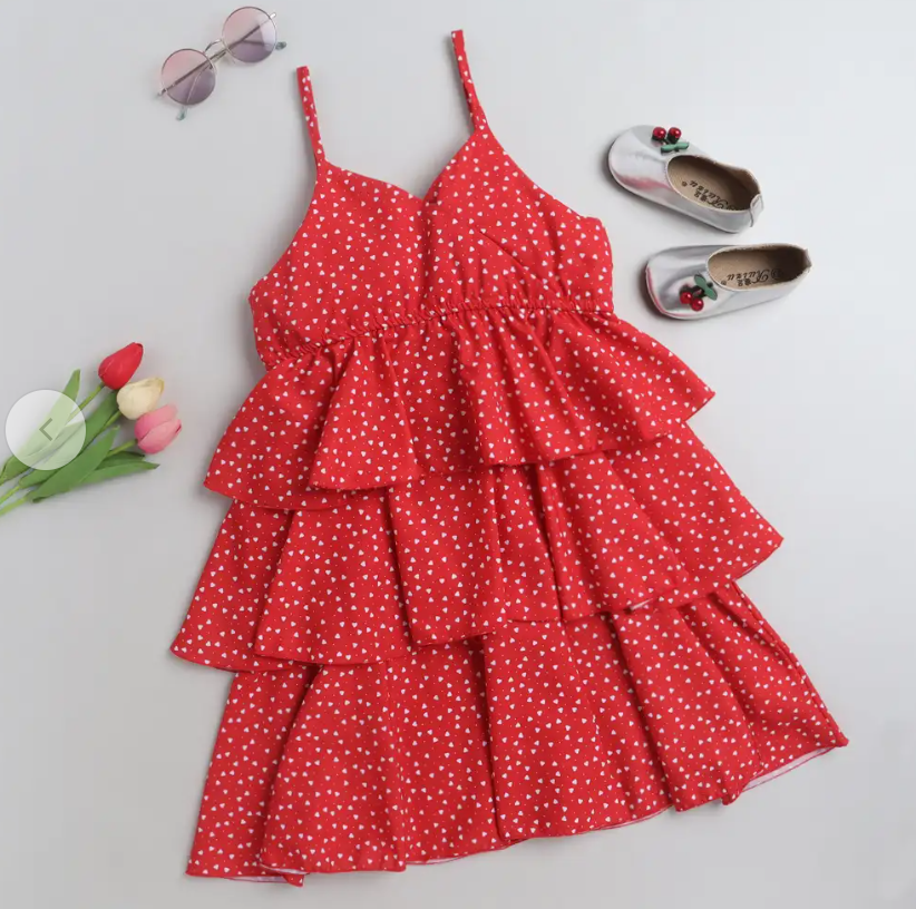 Heart Print Casual Dress