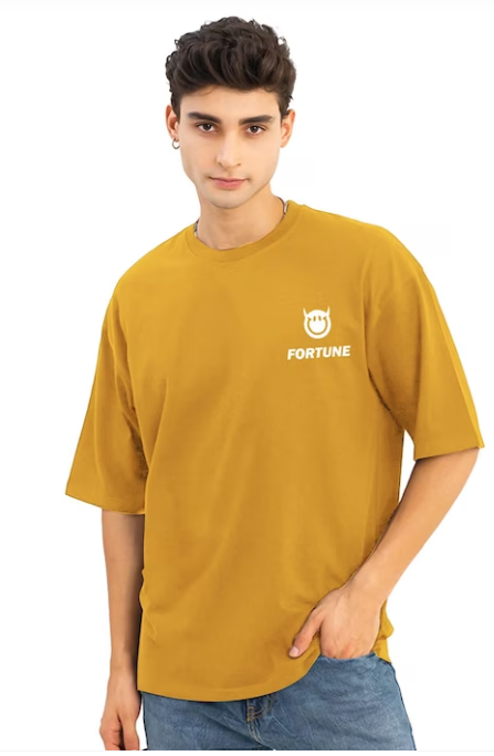 Typography Printed Cotton Boxy T-shirt