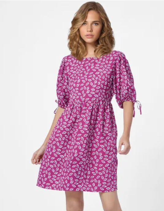 Mauve Printed Mini Dress