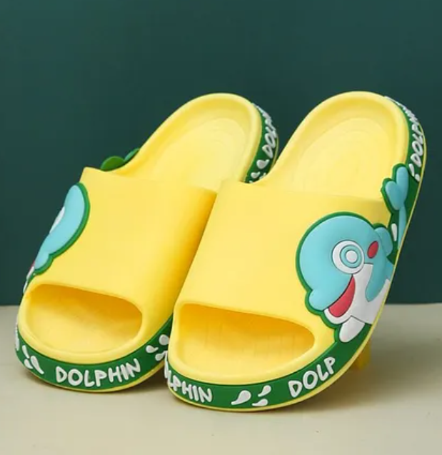 Yellow Bee Dolphin Applique Flip Flops