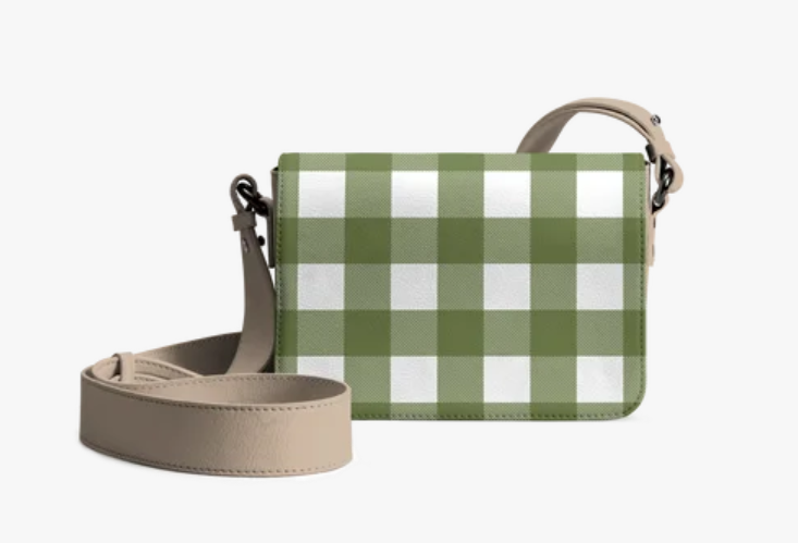 Green Gingham Sol Box Shoulder Bag
