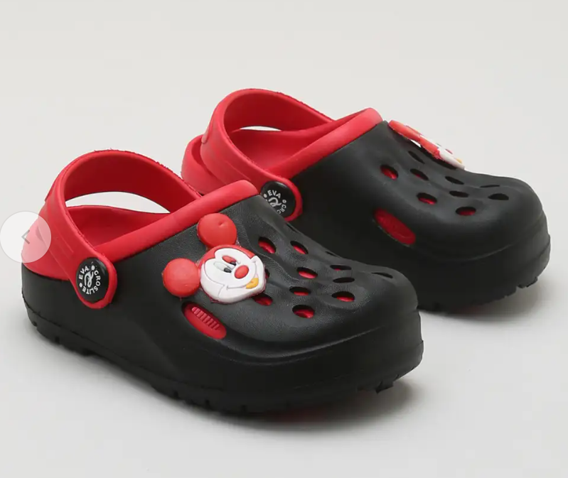 Unisex Black Solid Applique Clogs