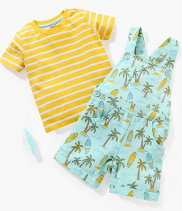 T-Shirt Set Stripes & Pine Tree Print