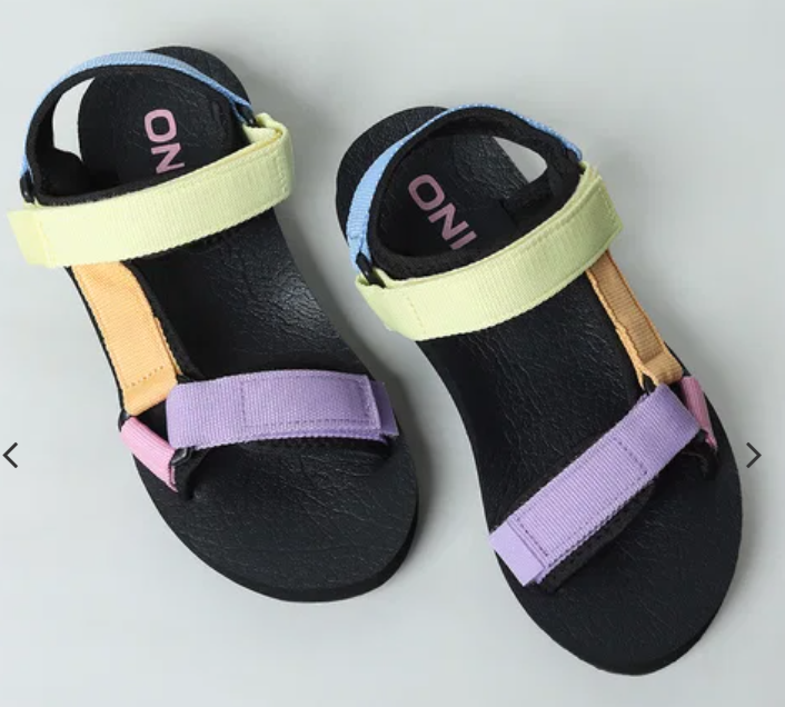 Black Velcro Strap Sandals