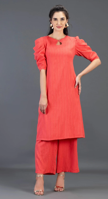 Dobby Straight Kurta Pant Set