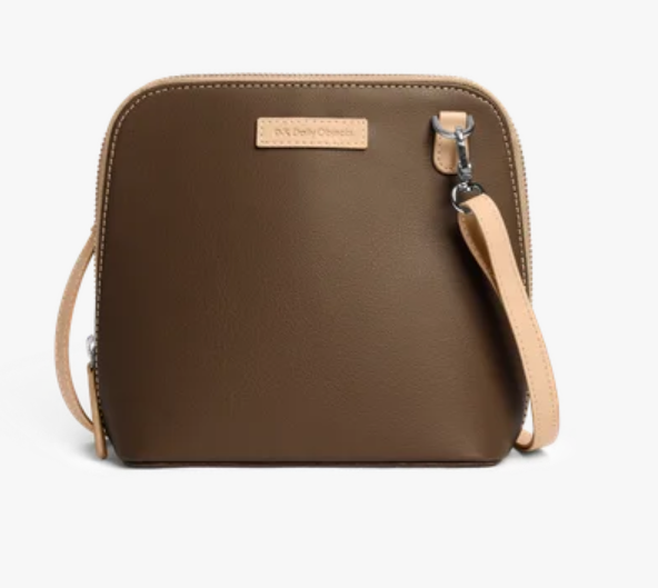 Walnut Brown Trapeze Crossbody Bag