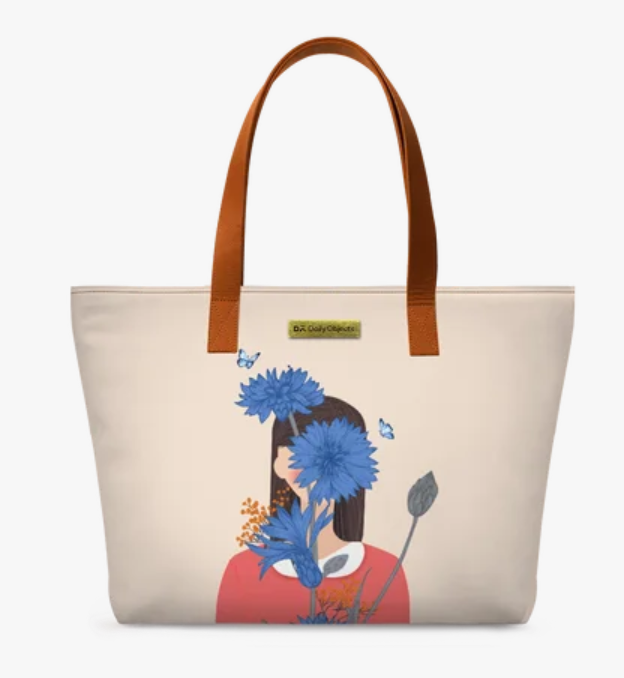 Cornflower Blue Blooms Fatty Tote Bag