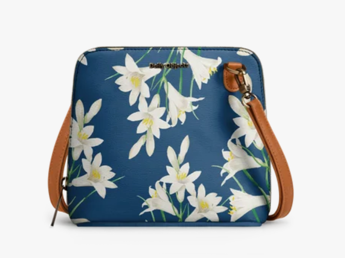 White Lillies - Trapeze Crossbody Bag