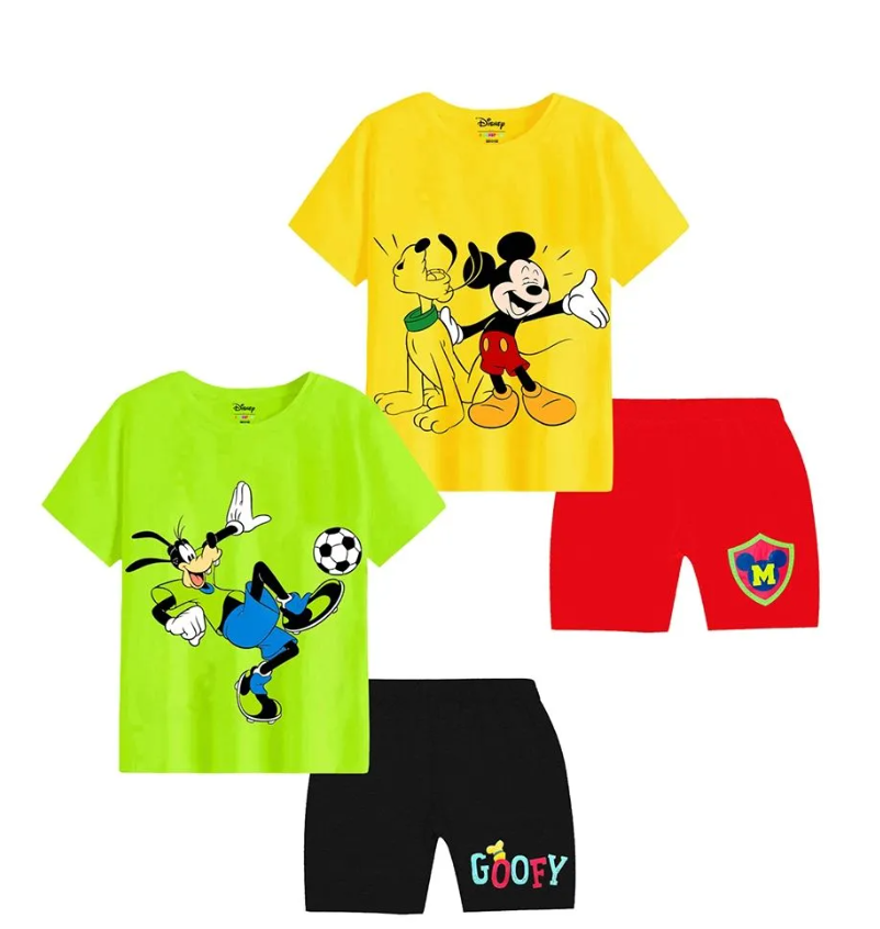 Multicolor T-Shirts And Shorts