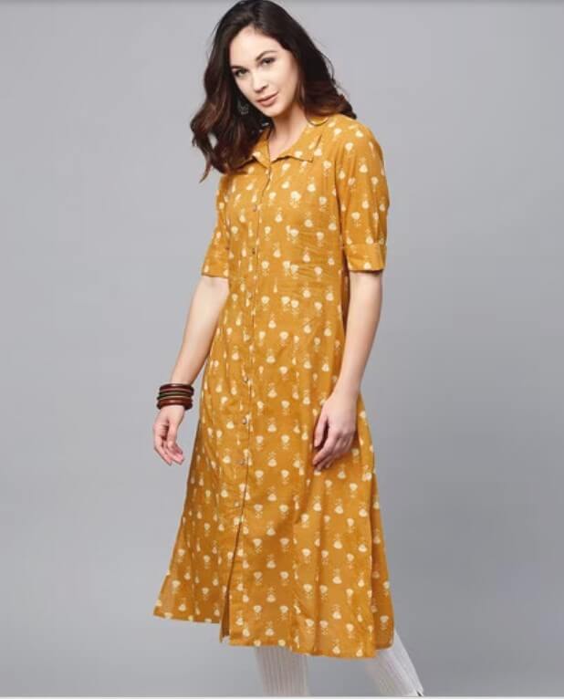 Floral Print A-line Kurta