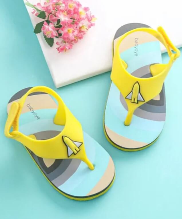 Flip Flops Space Shuttle Applique Velcro Closure