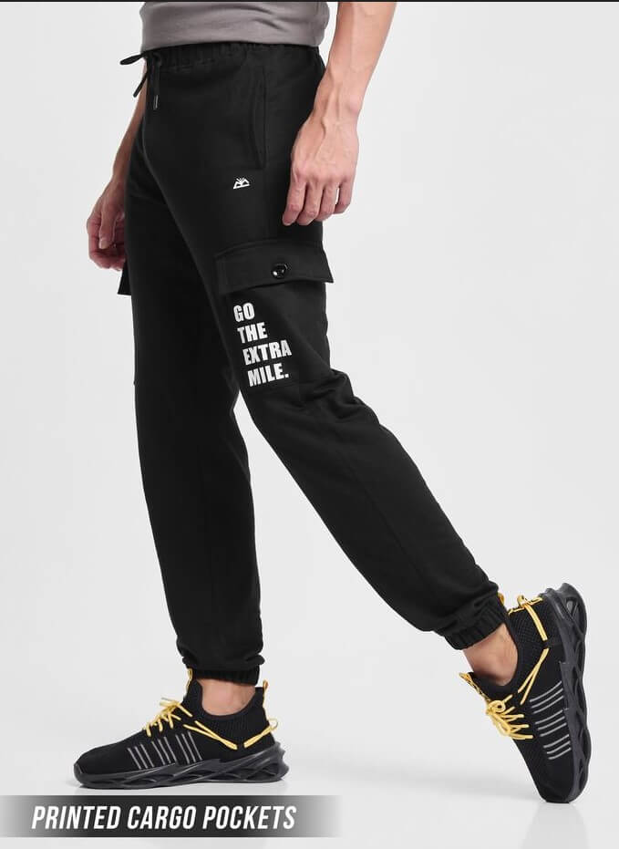 Pitch Black Cargo Pocket Knitted Men Jogger