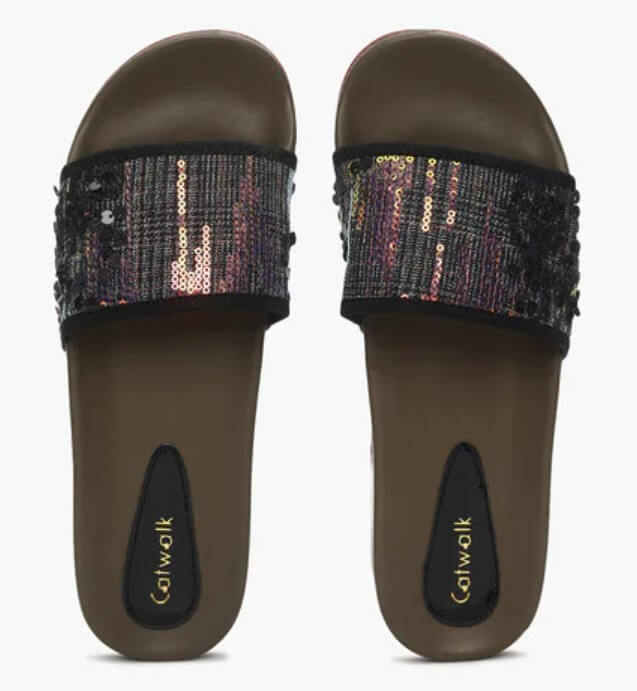 Sequins Embellished Slides