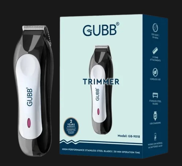 GUBB GB-9018 Stainless Steel Blades Cordless Trimmer