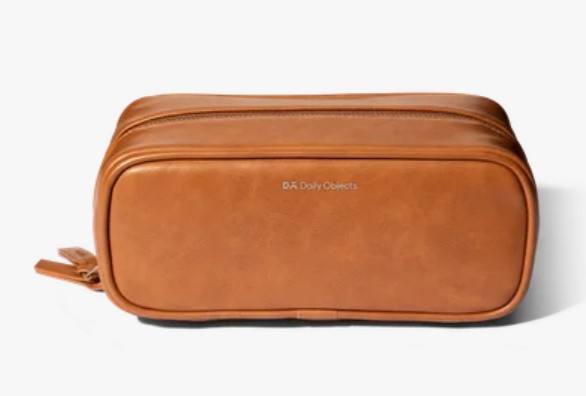 Tan Vegan Leather Voyager Dopp Kit