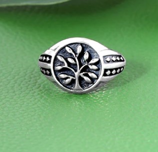 Silver Adam's Tree Ring For Him