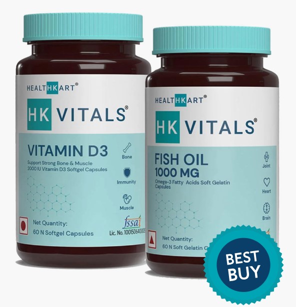 HK Vitals Fish Oil & Vitamin D3 60 Caps Combo