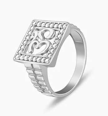 Silver Boxed Om Ring