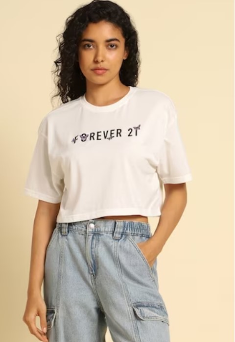 Graphic Cropped Oversized Tee
