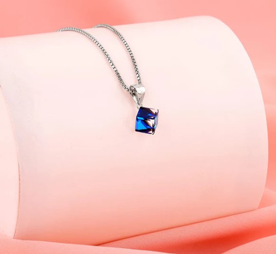 Silver Mystic Prism Pendant with Box Chain
